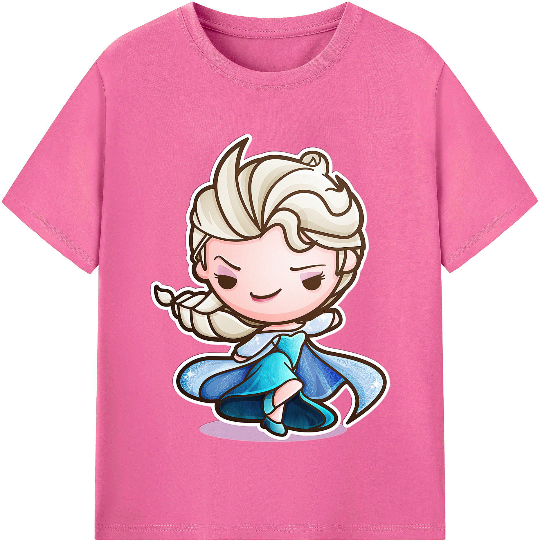 （画像用） アナと雪の女王 アンナ エルサ Frozen Anna Elsa レディースカジュアルプリントTシャツ（綿100％）